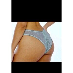 Savage X Fenty Back To The Boudoir Brazilian Cheeky Panty Womens Plus 1X Blue